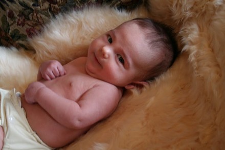 Chris and Sara got him an heirloom gift: a New Zealand sheepskin.