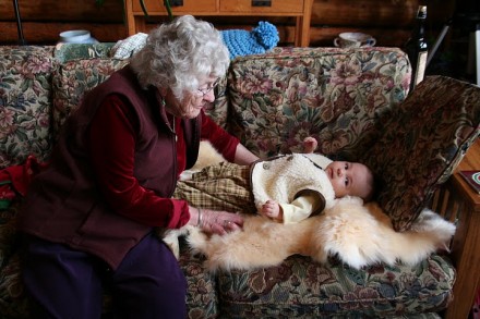 Grandma Irene joined her great great grandson on Christmas.