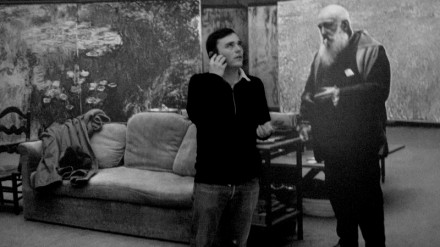 I visited Monet in his studio after enjoying his lily paintings, though I was distracted by a phone call.